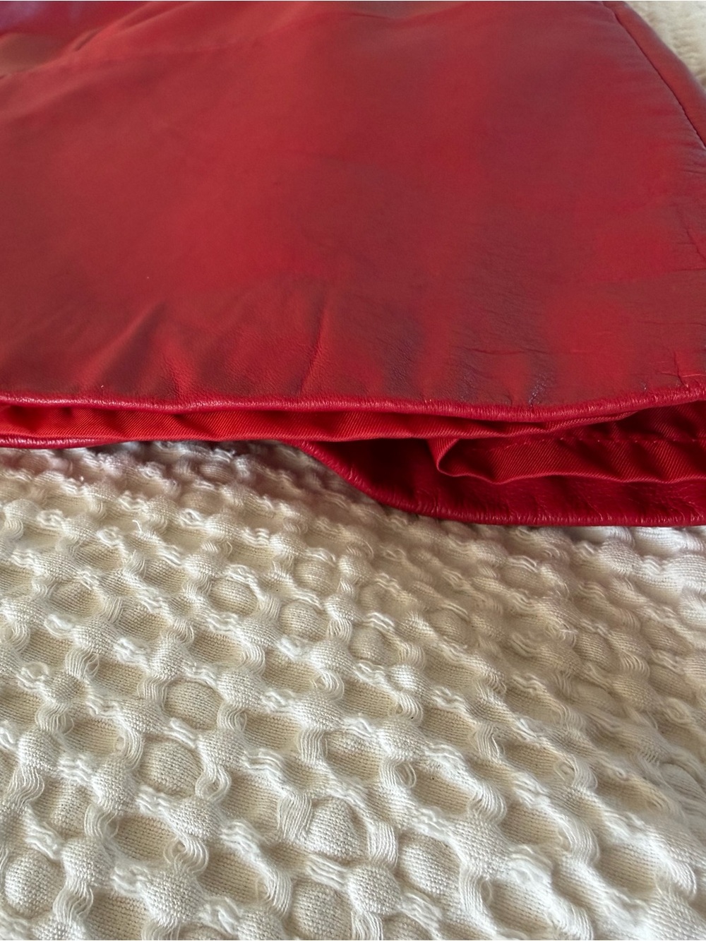 Vintage Investments Red Leather Skirt Size 8 Fits Modern XS 0 2 - Picture 12 of 16